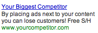 Google AdWords will advertise your competitors next to your content